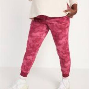 Old Navy Maternity Joggers Fleece Tie Dye Pink Purple Size Medium